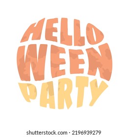 Halloween Party Semi Flat Color Vector Text. Editable Inscription. Full Sized Phrase On White. Simple Cartoon Style Illustration For Web Graphic Design And Animation. Sigmar One Regular Font Used