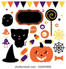 Halloween party set isolated on white