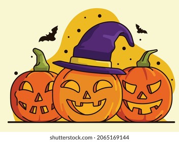 halloween party set vector illustration