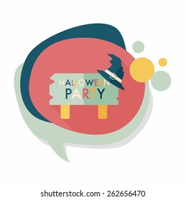Halloween party sign flat icon with long shadow,eps10