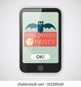 Halloween party sign flat icon with long shadow,eps10