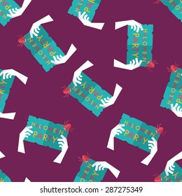 Halloween party sign flat icon,eps10 seamless pattern background