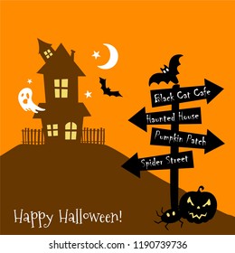 Halloween Party With Sign Street