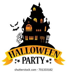 Halloween party sign theme image 5 - eps10 vector illustration.