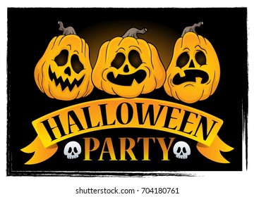 Halloween party sign topic image 3 - eps10 vector illustration.