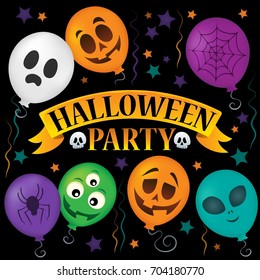 Halloween party sign topic image 2 - eps10 vector illustration.