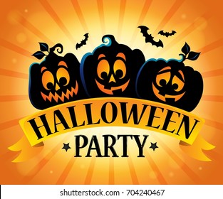 Halloween party sign topic image 5 - eps10 vector illustration.