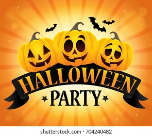 Halloween party sign topic image 6 - eps10 vector illustration.