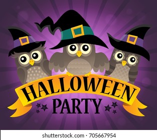 Halloween party sign topic image 9 - eps10 vector illustration.