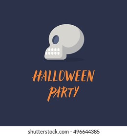 Halloween party skull icon.