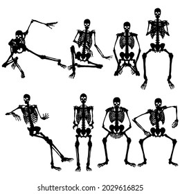 halloween party skull pose expression