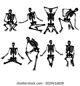 halloween party skull pose expression