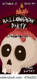 halloween party, skull , vector