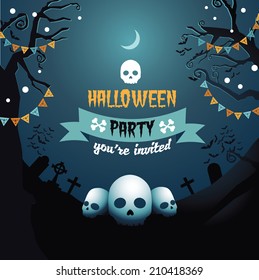 Halloween Party Skulls design EPS 10 vector