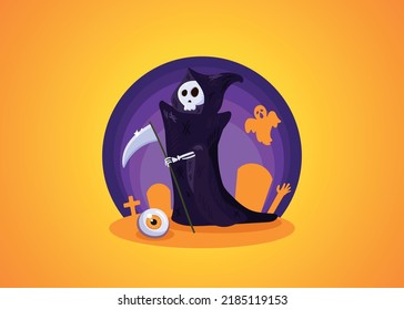 Halloween party spooky vector illustration