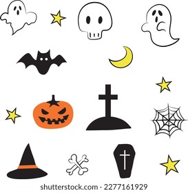 Halloween party sticker illustration art