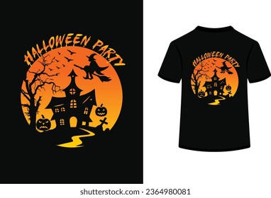 Halloween party t shirt vector design.