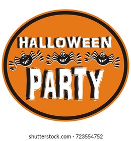 Halloween party, tag, vector icon