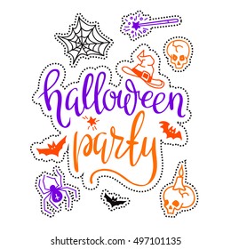 Halloween party template typography elements.