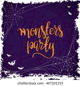 Halloween party template typography elements.