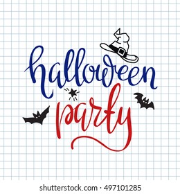 Halloween party template typography elements.