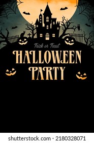 Halloween party template vector illustration ( with text space )