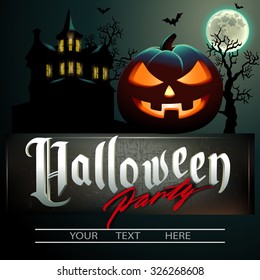 Halloween party  template. Vector illustration