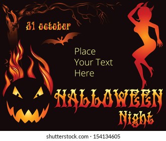 Halloween Party template with witch