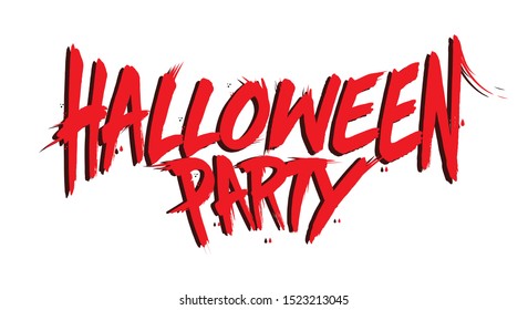 Halloween party Text Banner. Vector illustration