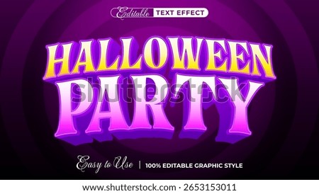 Halloween Party Text Effect: A dazzling, editable text effect announcing a Halloween Party, perfect for adding a playful and festive touch to any design project.