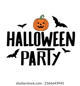 halloween party text illustration isolated