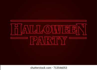 Halloween Party text logo, eighties design. Editable vector design.