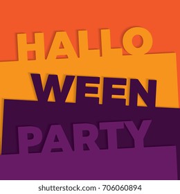 halloween party text with paper cut layers 3d effect background