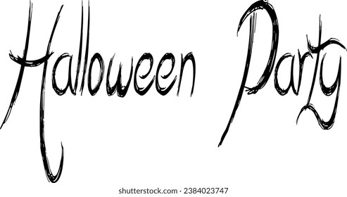 Halloween Party text sign illustration on white background