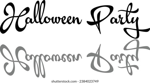 Halloween Party text sign illustration on white background