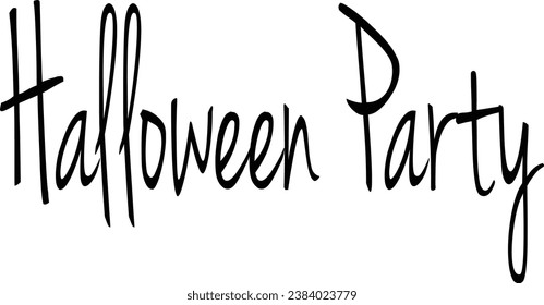 Halloween Party text sign illustration on white background