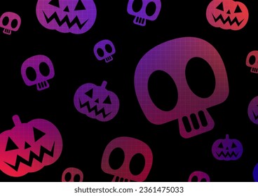 Halloween party theme pumpkin bone mystery funny death festival background. vector illustration.
