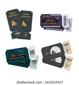 Halloween party ticket, halloween ticket.