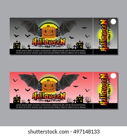 Halloween party ticket design concept