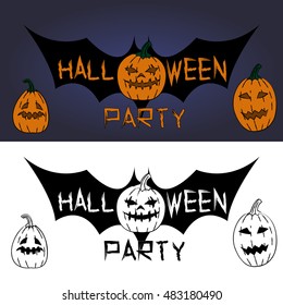 halloween party title logo template