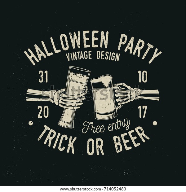 Halloween Party Trick Beer Vector Halloween Stock Vector (Royalty Free