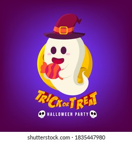 Halloween Party Trick Treat Happy Ghost Stock Vector (Royalty Free ...