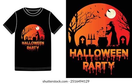 Halloween Party T-Shirt Design, Trendy Halloween T Shirt Design, Halloween Vampire Costume Funny T-Shirt