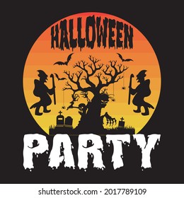 Halloween party, t-shirt design vector file.