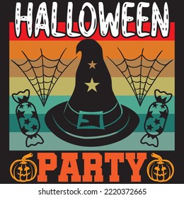 Halloween Party T-shirt Design Vector File.