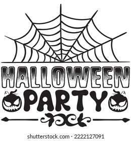 Halloween Party T-shirt Design Vector File.