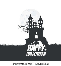 Halloween Party typographic design with white background