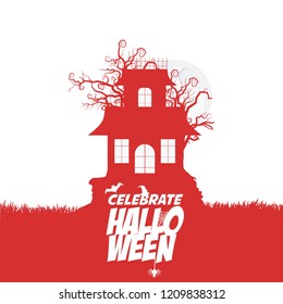 Halloween Party typographic design with white background