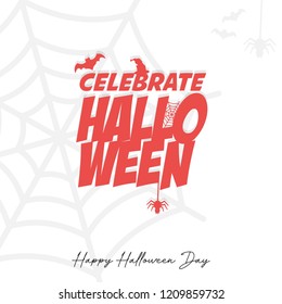 Halloween Party typographic design with white background 