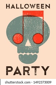 Halloween Party typographical vintage grunge style poster. Retro vector illustration.